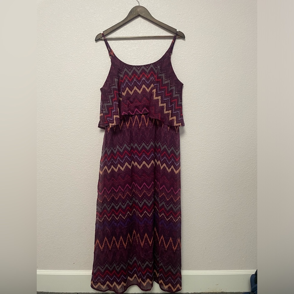 Faded Glory Red and Black Sleeveless Maxi Sundress